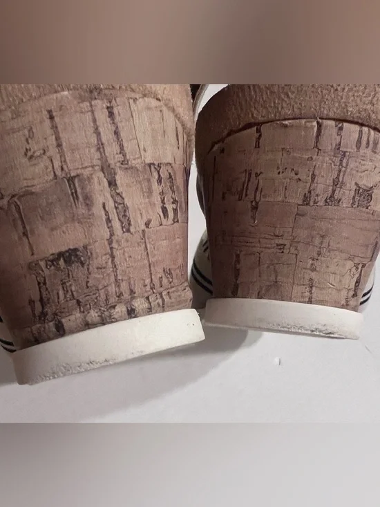 Life Stride Cream/Black Strappy Stretch Slip-in Platform Open Toe Sandals Sz 9 - Picture 12 of 14